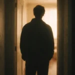 A figure paused at a doorway — on knowing and not acting, psychoanalytic therapy Sydney.